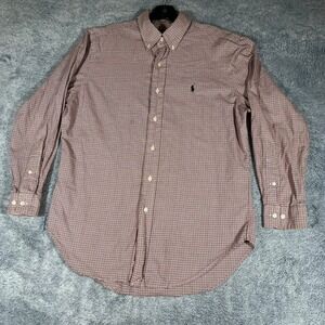 Polo Ralph Lauren Mens Classic Fit Red Plaid Check‎ Button Down Shirt 15.5 32/33